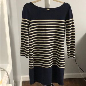 J.Crew XS Striped Navy Cream Dress